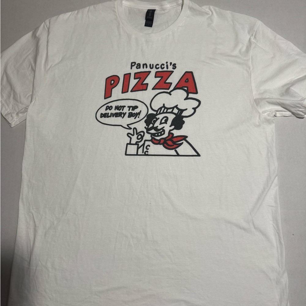 Gildan Brand White Tee,โ 'Pizza Delivery Boy' XL T-shirt